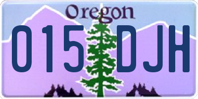 OR license plate 015DJH