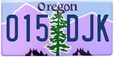 OR license plate 015DJK