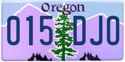 OR license plate 015DJO