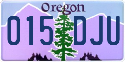 OR license plate 015DJU