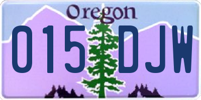 OR license plate 015DJW