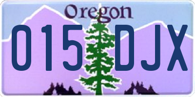 OR license plate 015DJX