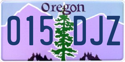 OR license plate 015DJZ