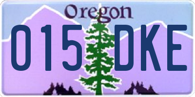 OR license plate 015DKE
