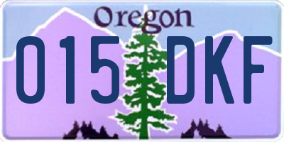 OR license plate 015DKF