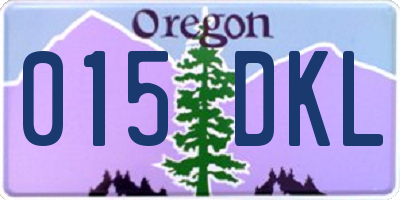 OR license plate 015DKL