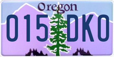 OR license plate 015DKO