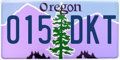 OR license plate 015DKT