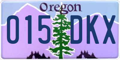 OR license plate 015DKX