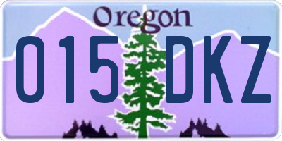 OR license plate 015DKZ