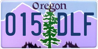 OR license plate 015DLF