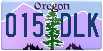 OR license plate 015DLK