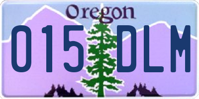 OR license plate 015DLM