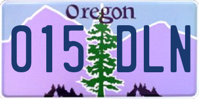 OR license plate 015DLN