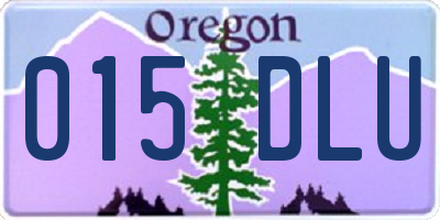 OR license plate 015DLU