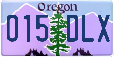 OR license plate 015DLX