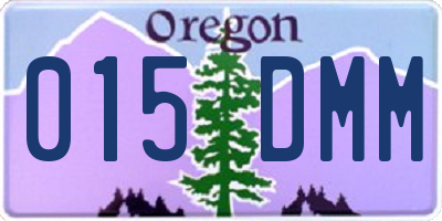 OR license plate 015DMM