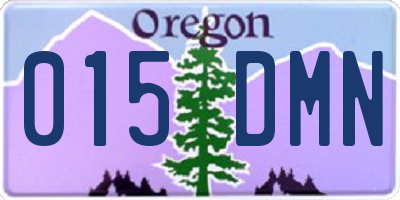 OR license plate 015DMN