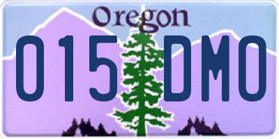 OR license plate 015DMO