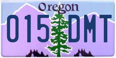 OR license plate 015DMT