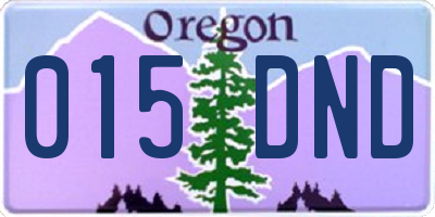 OR license plate 015DND
