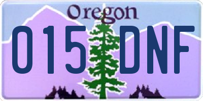 OR license plate 015DNF