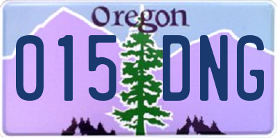 OR license plate 015DNG