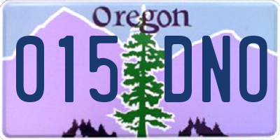 OR license plate 015DNO