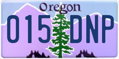 OR license plate 015DNP