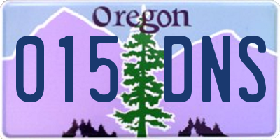OR license plate 015DNS