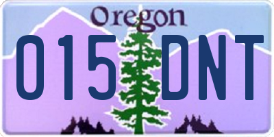 OR license plate 015DNT