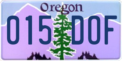 OR license plate 015DOF