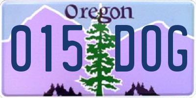 OR license plate 015DOG