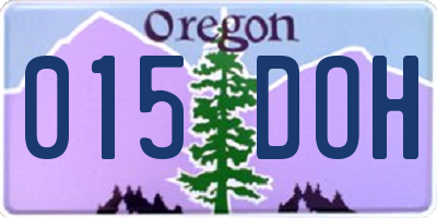 OR license plate 015DOH