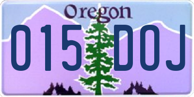 OR license plate 015DOJ