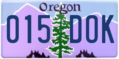 OR license plate 015DOK