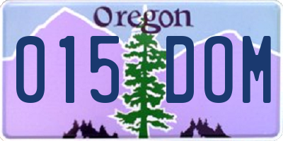 OR license plate 015DOM