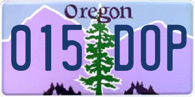 OR license plate 015DOP