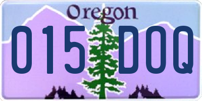 OR license plate 015DOQ
