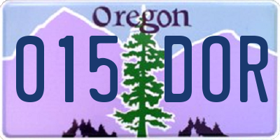 OR license plate 015DOR