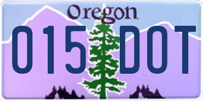 OR license plate 015DOT