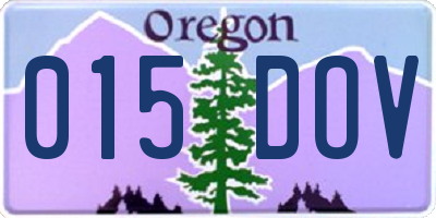 OR license plate 015DOV