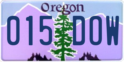 OR license plate 015DOW