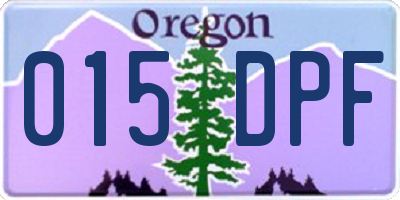 OR license plate 015DPF