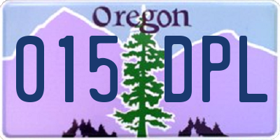 OR license plate 015DPL