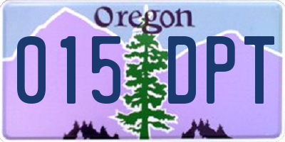 OR license plate 015DPT