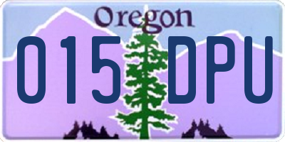 OR license plate 015DPU
