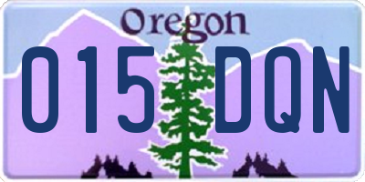 OR license plate 015DQN