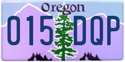 OR license plate 015DQP