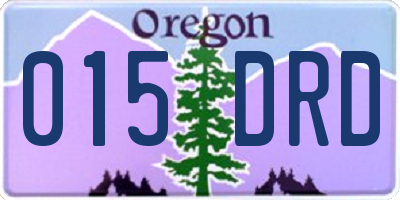OR license plate 015DRD